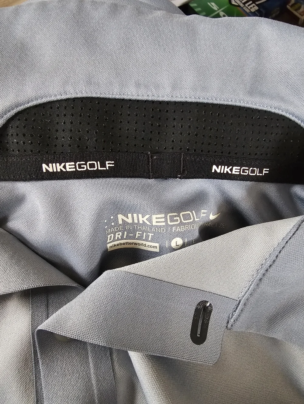 Nike Golf Dri Fit Shortsleeve Polo Gray Neon Yellow Shirt Men's Size L